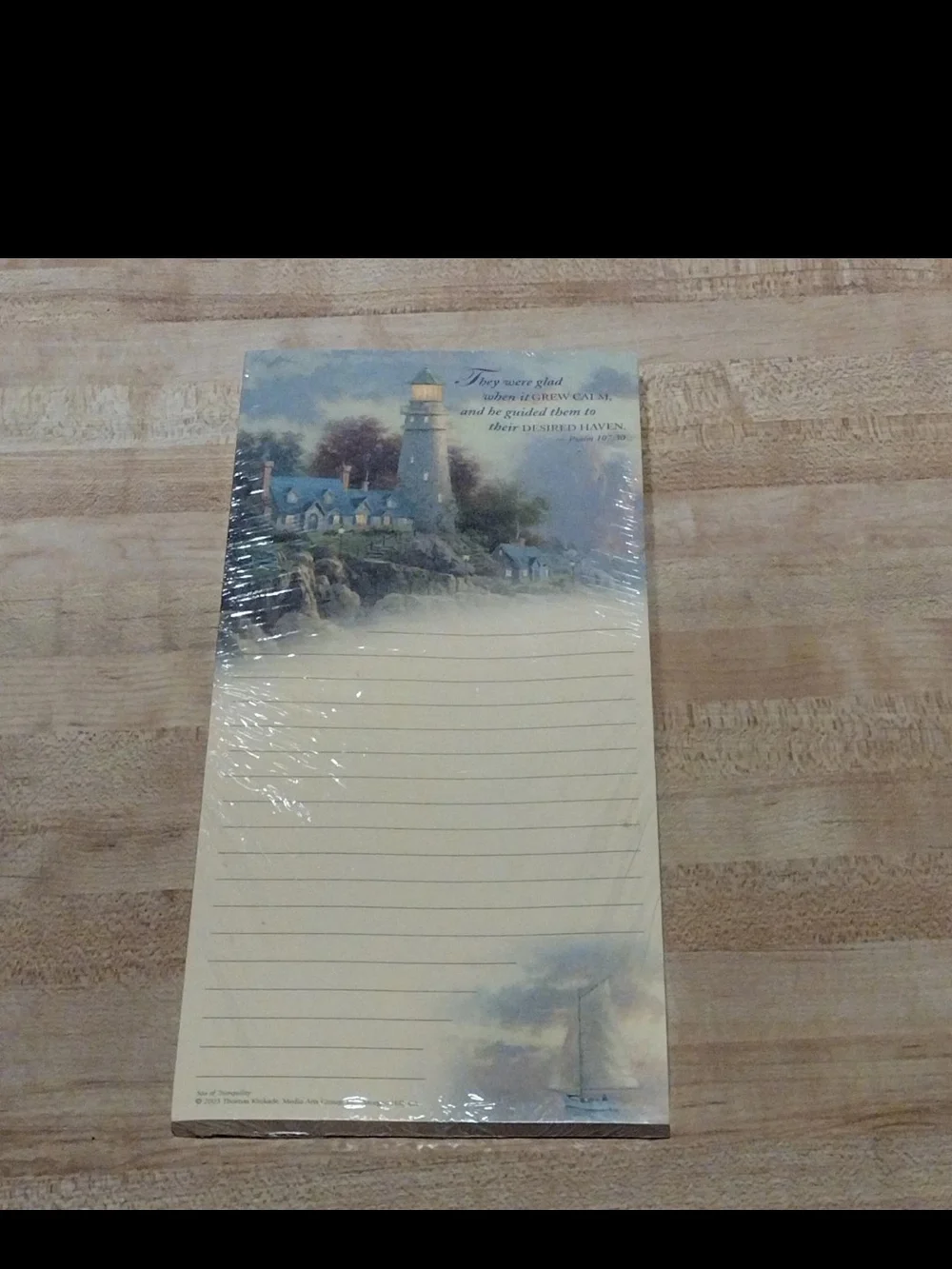 Thomas Kinkade painter of light Sea of Tranquility Magnetic Note Pad Lighthouse
